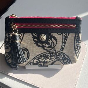 Spartina 449 Black and Cream Clutch with Tassel